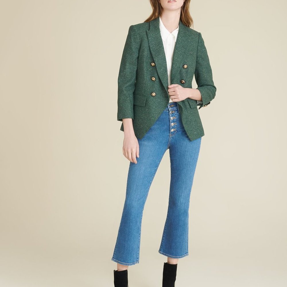 NWT Veronica Beard Empire Dickey Blazer Forest Green Sz 0 Retail Price $650 - Picture 1 of 4